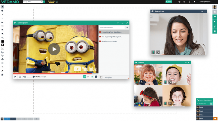 A screenshot of web-conferencing platform in the context of how to implement different virtual classroom ice-breaking games