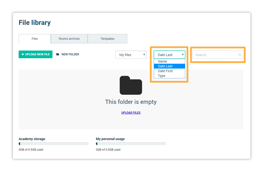 You can filter out files by different Name, Date and Type