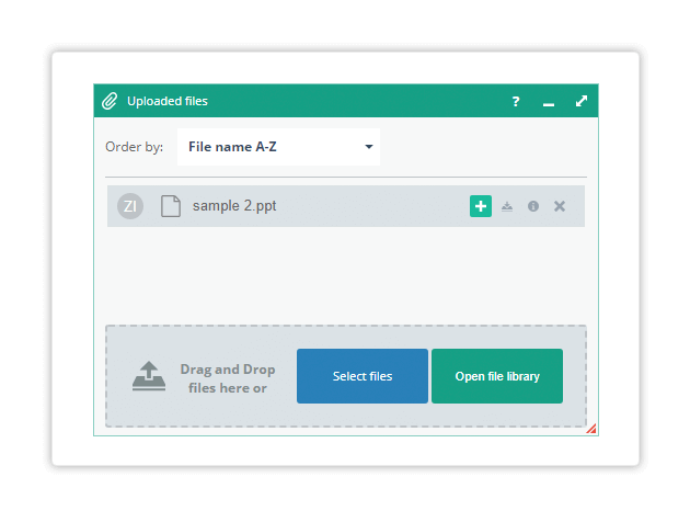 Virtual Classroom files import Import files on the whiteboard