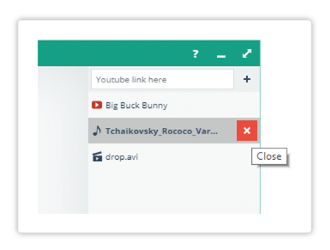 Virtual Classroom media player and how to delete a video Click the X button to delete the video from the media player