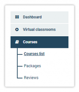 Courses list menu