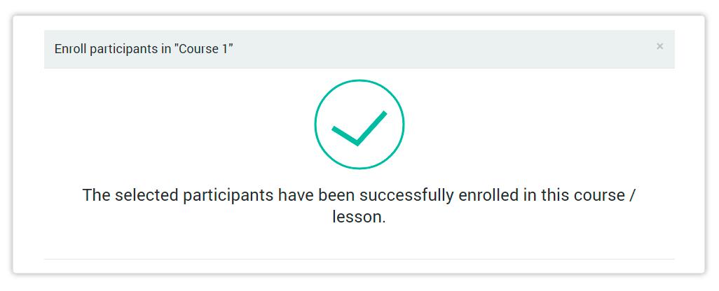 Success message