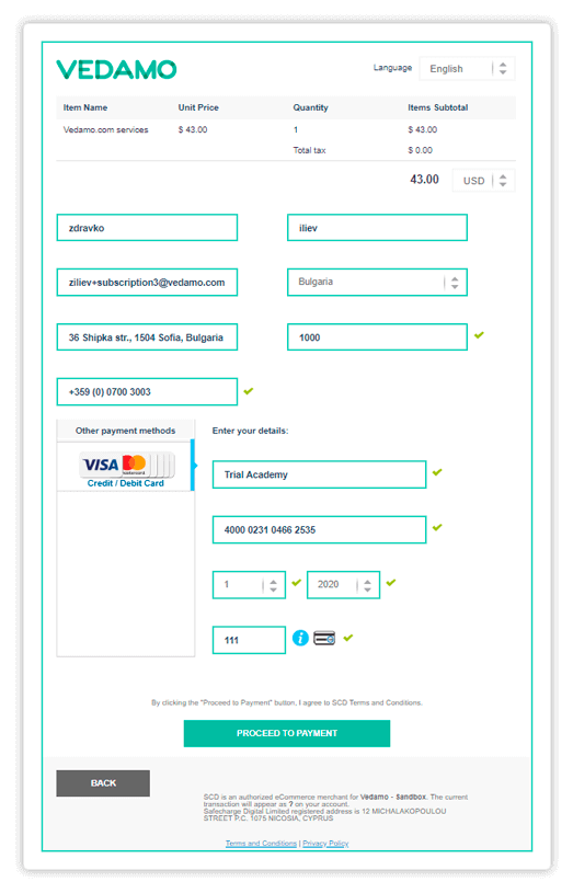 Click Proceed to Payment to proceed further with the purchase
