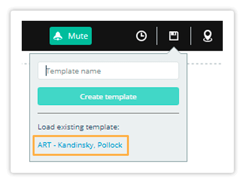 Load Template Click on Templates to load the list of Templates and load one