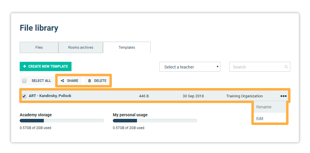 Templates management in the LMS Templates management in the LMS - Edit template