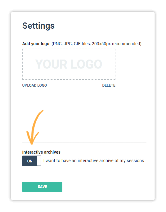 Interactive archives are on by default for each account