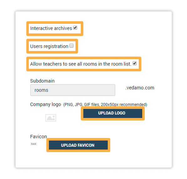 Academy settings You can upload your company's logo, favicon and company details in the organizational details window