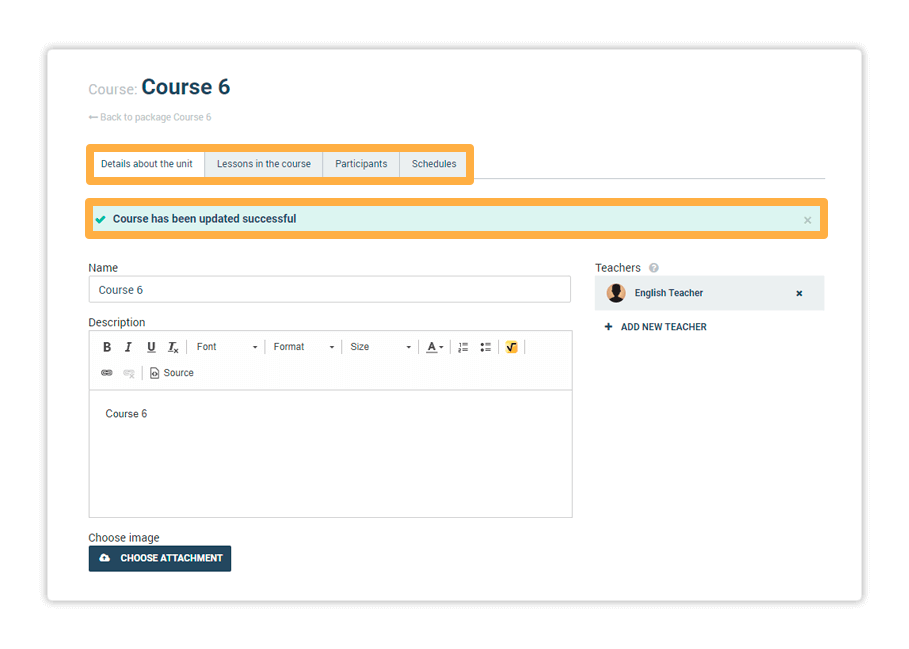 Course has been updated