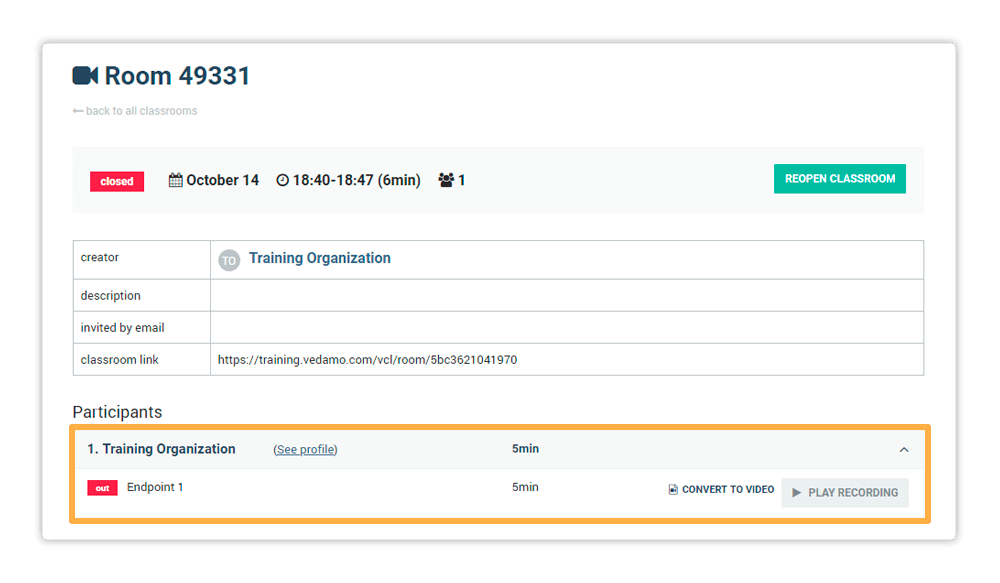 Use the Convert to Video functionality to convert your recording of the lesson and download it