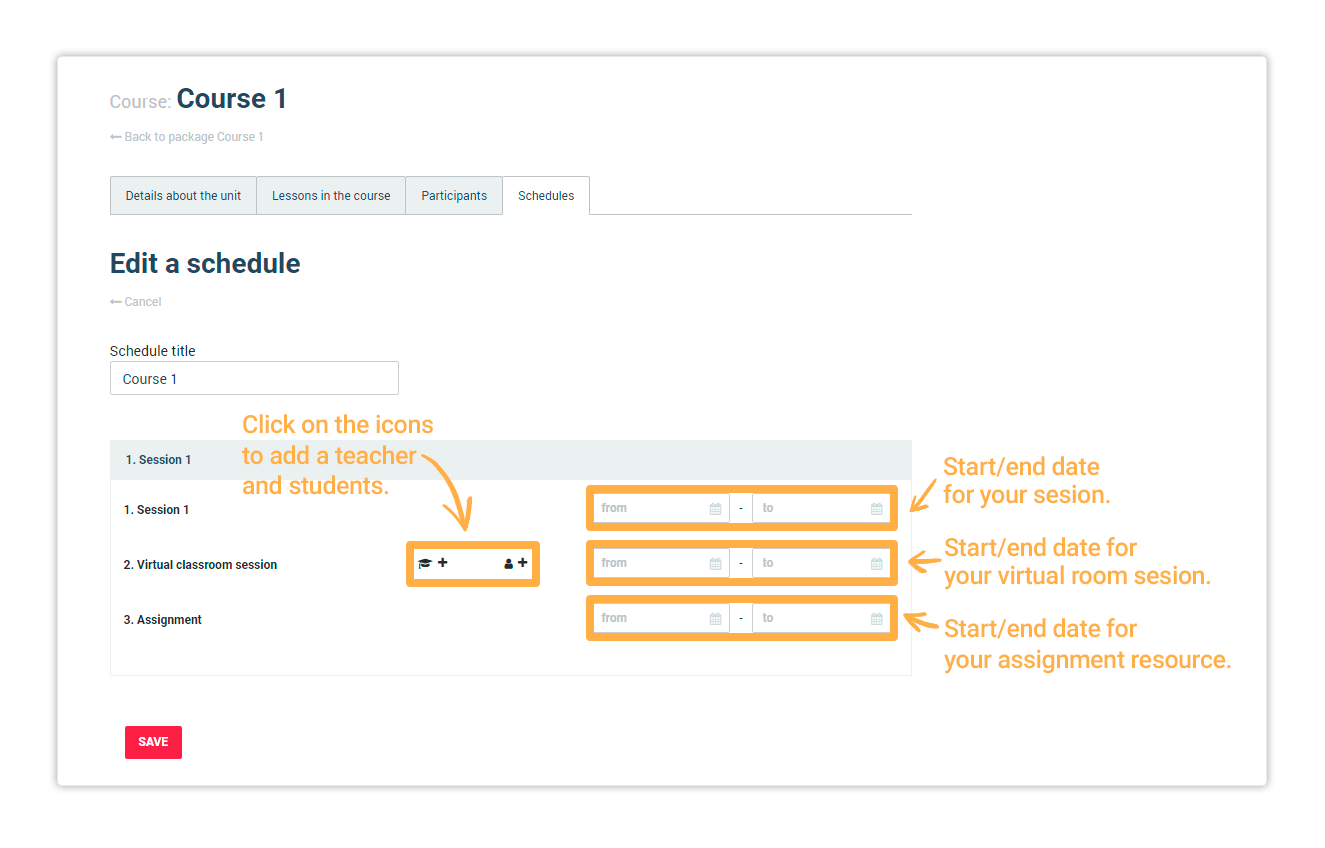 Edit a schedule