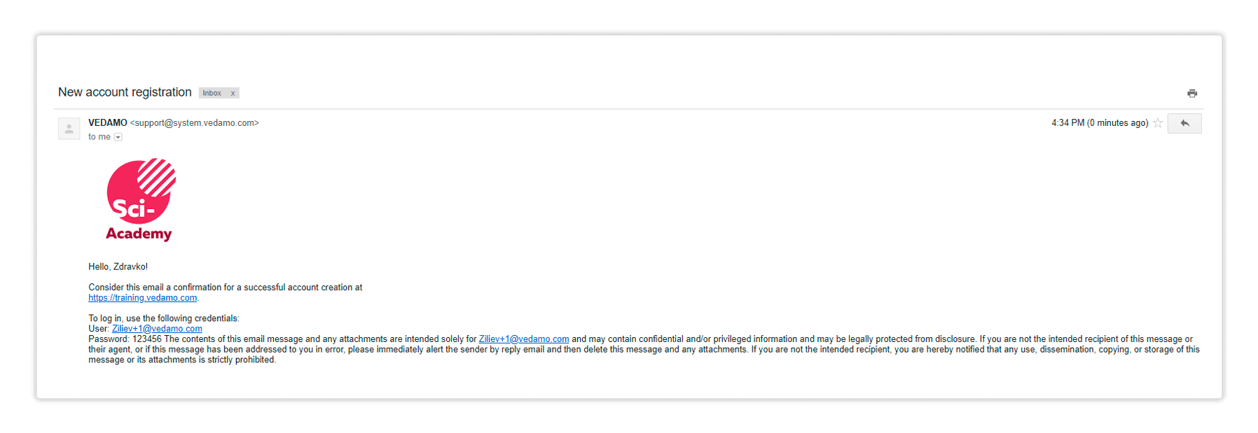 LMS Users administration Email Confirmation