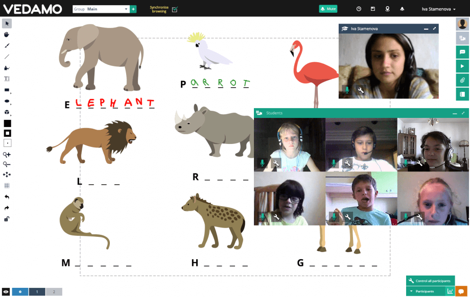 Whiteboard presentation with video-conference