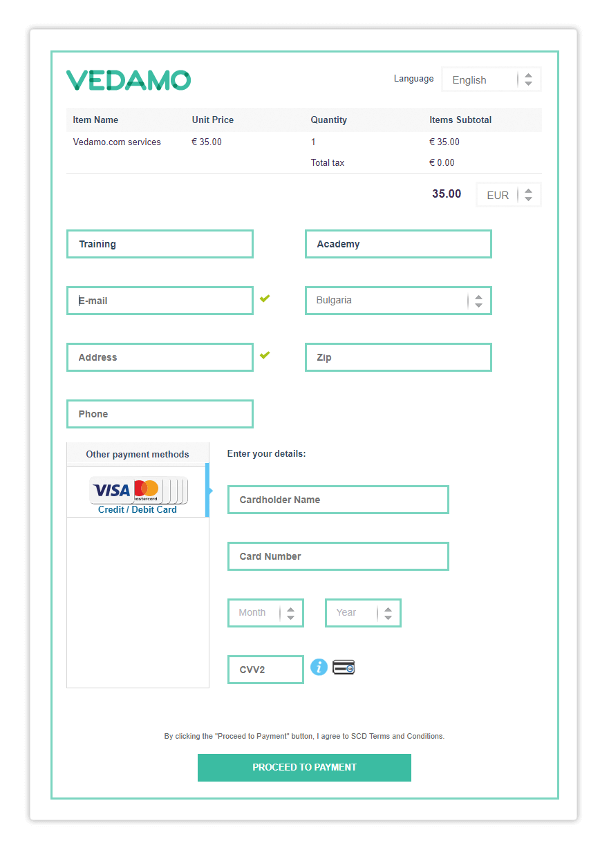 Proceed to payment