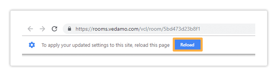 Reload Vedamo web page
