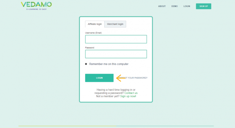 Log in form