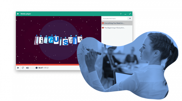 Teaching English Online An image of multimedia player in the context of teaching english online