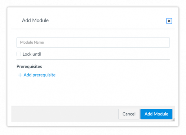 Add Module modal window
