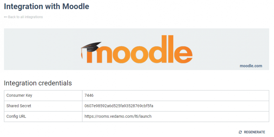 Integration details Moodle Virtual Classroom Plugin