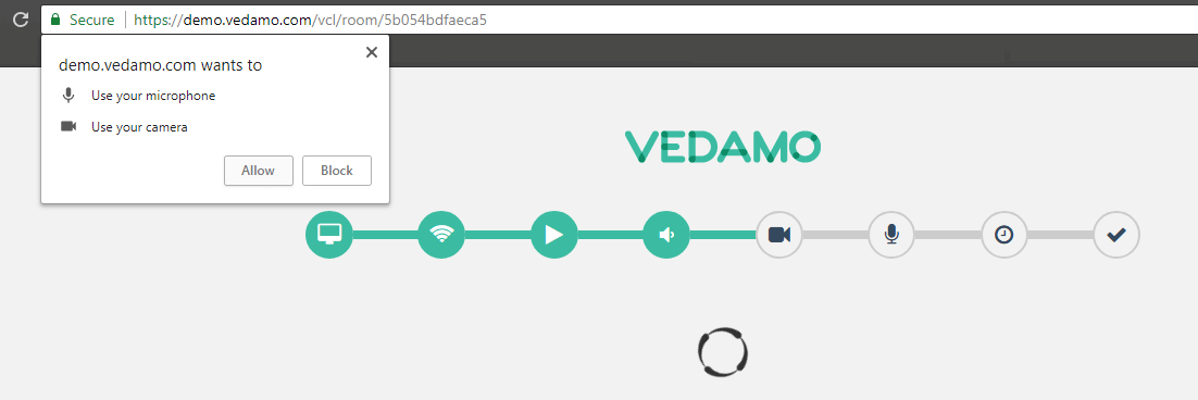 Moodle virtual classroom for students: Join the session Moodle virtual classroom for students: VEDAMO System check