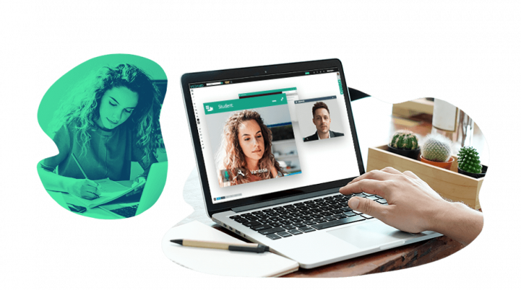 How to teach English online with an e-learning platform An image of virtual session in the context of how to teach English online