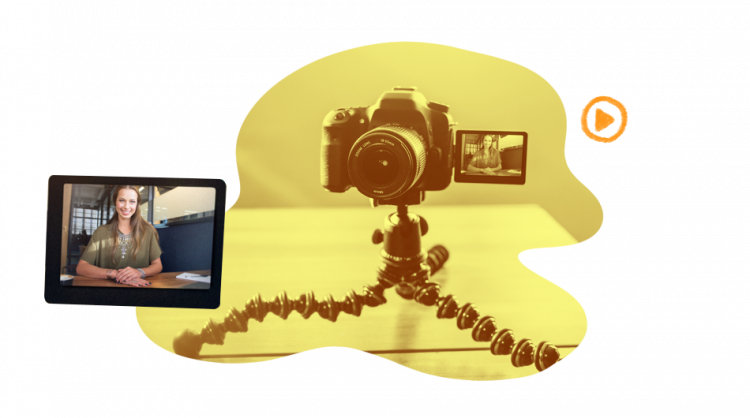 An image of tablet and camera in the context of how to create engaging videos for online training