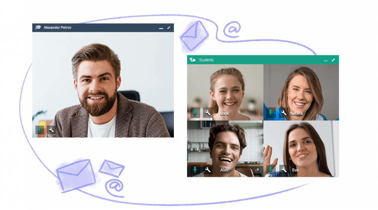 Create a friendly and welcoming atmosphere in your virtual classroom Screenshot of web-conferencing session in the context of how to engage your online students