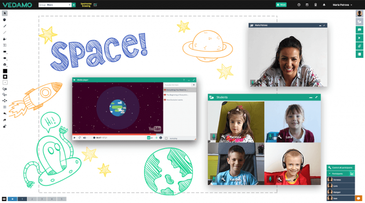 How to tutor young children online Screenshot of web-conferencing session in the context of tips on how to tutor young children online