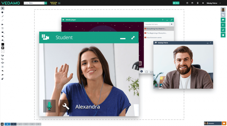 Myths about online tutoring: it’s hard to get to know your students with online tutoring An image of web-conferencing tool in the context of the common myths about online tutoring