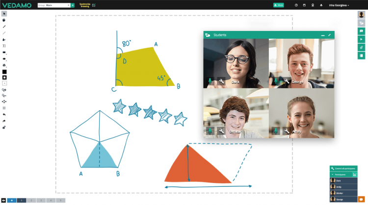 An image of web-conferencing tool in the context of the fun in the virtual classroom - social communication, role playing, teamwork