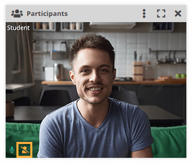 The "Distraction" status icon can be seen in the video window of the participant