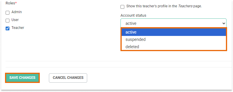 LMS Users administration LMS Users administration: Account status