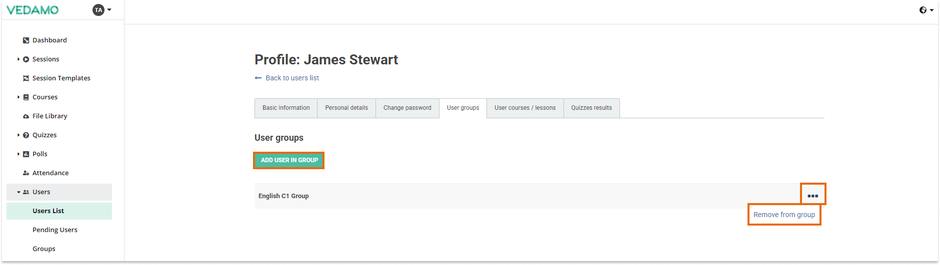 LMS Users administration LMS Users administration: User Groups