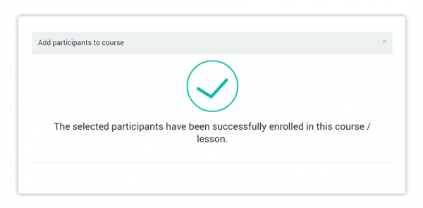 Successfully enrolled in a course message