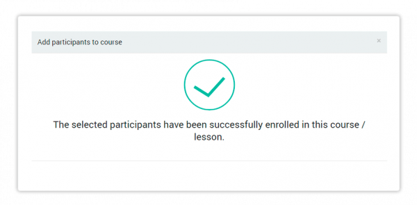 A confirmation success message will appear Successfully enrolled in a course message