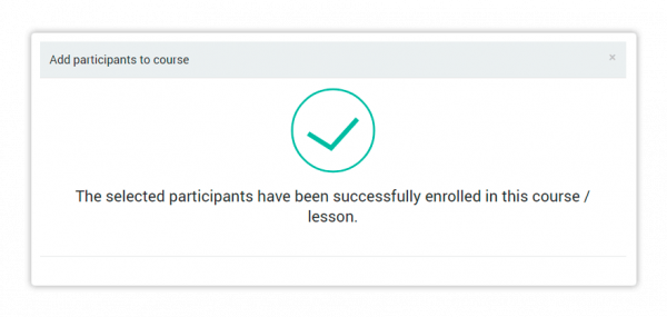 A confirmation success message will appear Successfully enrolled group