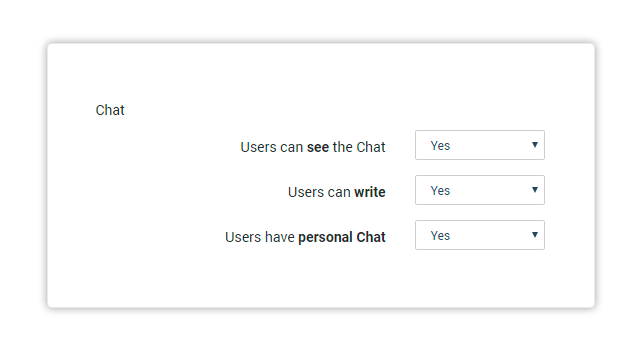 Virtual classroom advanced settings: Chat settings Virtual classroom advanced settings: Chat settings