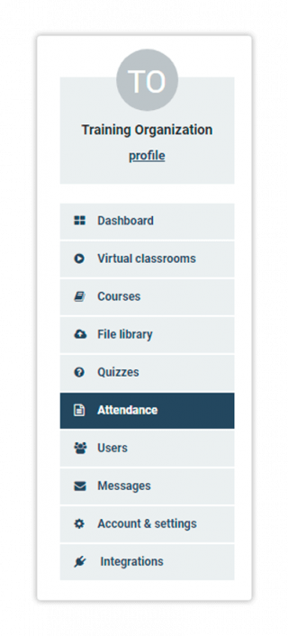 LMS Attendance menu Go to the menu on your left side and select the Attendance menu