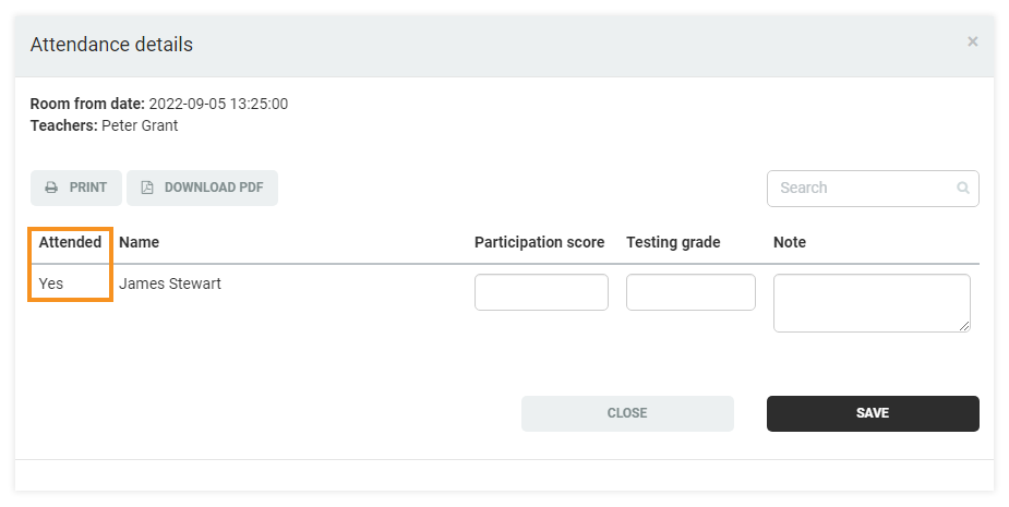 Attendance details LMS Attendance Report: Track which students have been present in the live sessions