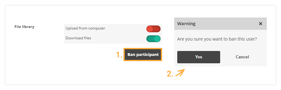 Participant Controls in the Virtual Classroom: Ban participant Participant Controls in the Virtual Classroom: Ban participant