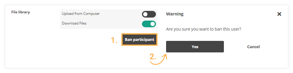 Participant Controls in the Virtual Classroom: Ban participant