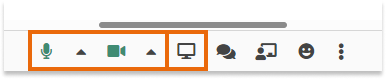 Virtual Classroom Notifications and Permissions: Quick Camera and Microphone Settings access as well as screen share toggle