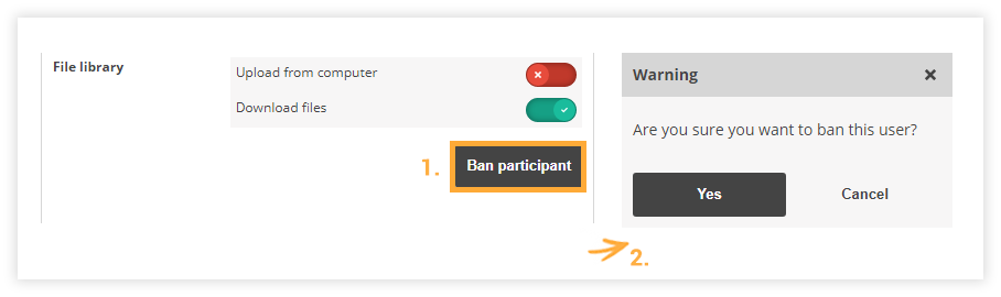 Participant Controls in the Virtual Classroom: Ban participant Participant Controls in the Virtual Classroom: Ban participant