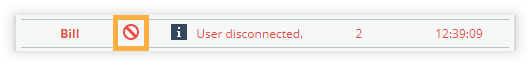 A single click will unban a banned student Click the ban sign to unban a previously banned student
