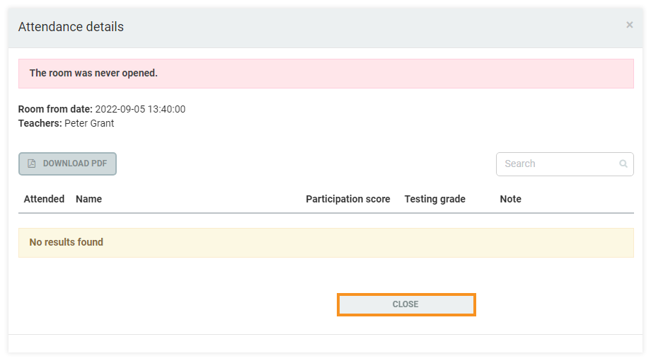 LMS Attendance Report: You can track how many rooms have been opened