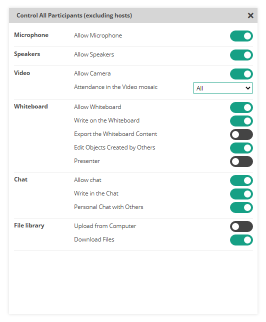 Participant's Settings and Permissions Virtual Classroom Notifications and Permissions: Participant's Settings and Permissions