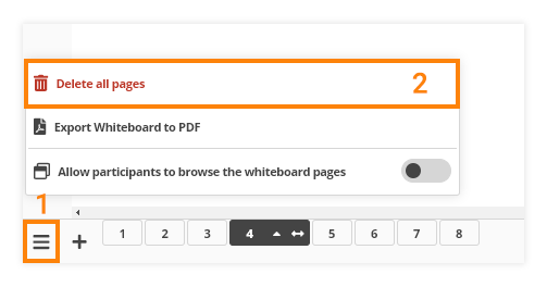 Virtual Classroom Online Whiteboard Pages: Whiteboard Sheets (Pages/Slides)