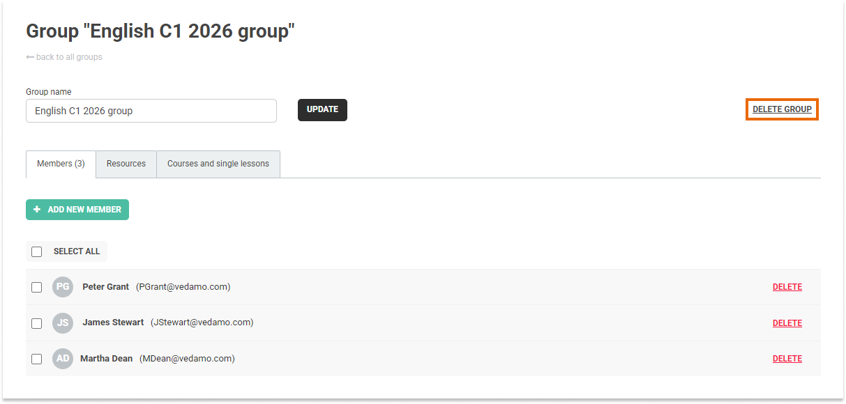 LMS User Groups LMS User Groups: Once you have deleted a group, restoring it is no longer possible.