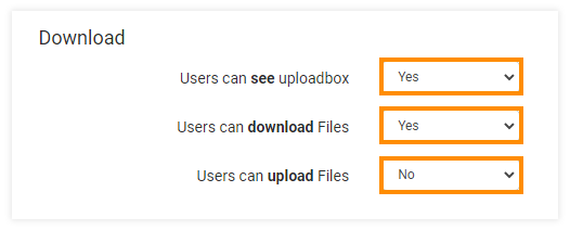 Virtual classroom advanced settings: Download settings