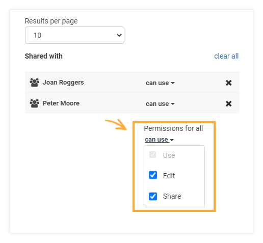 Templates management in the LMS: Permissions for All option