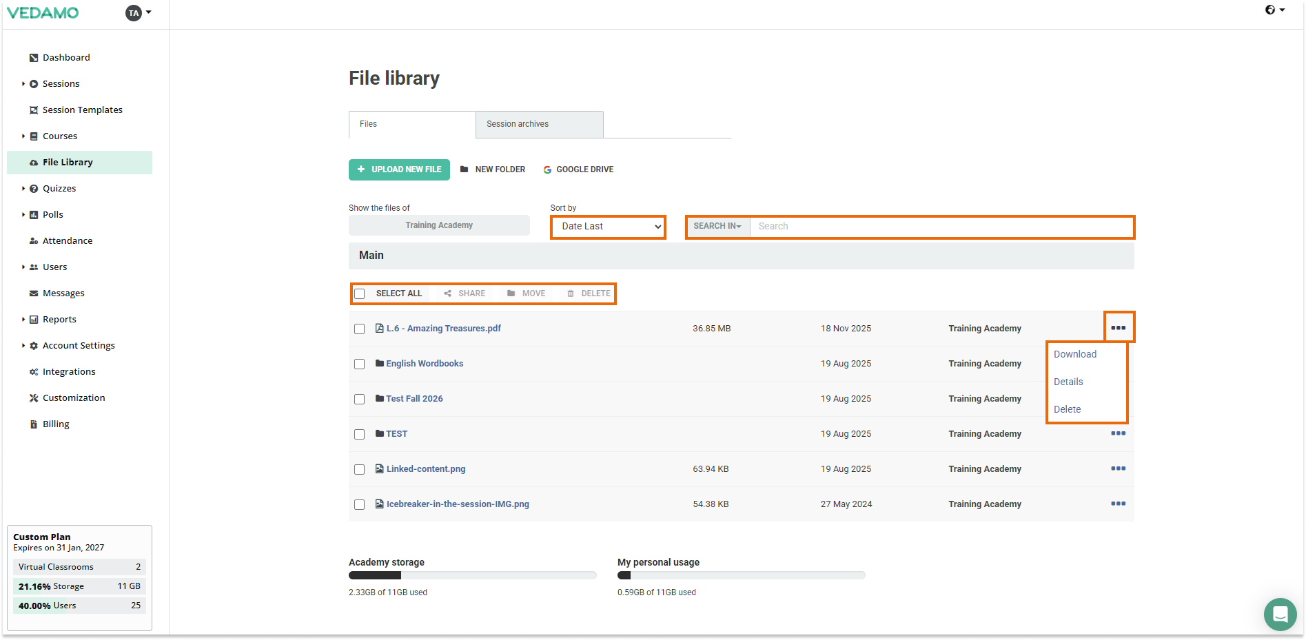 LMS File Library: LMS File library